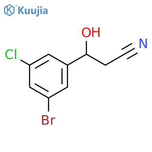 3-(3-bromo-5-chlorophenyl)-3-hydroxypropanenitrile structure