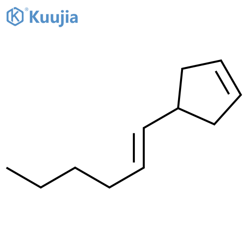 (1E)-1-(cyclopent-3-enyl)hex-1-ene structure