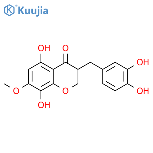 5,8-Dihydroxy-3-(3,4-dihydroxybenzyl)-7-methoxy-4-chromanone structure