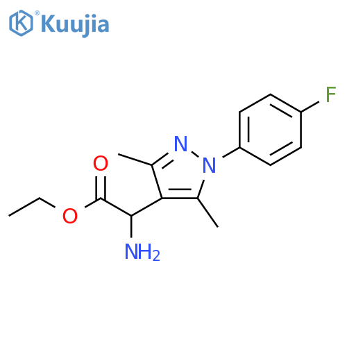 1H-Pyrazole-4-acetic acid, α-amino-1-(4-fluorophenyl)-3,5-dimethyl-, ethyl ester structure
