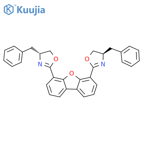 (4R,4′R)-2,2′-(4,6-Dibenzofurandiyl)bis[4,5-dihydro-4-(phenylmethyl)oxazole] structure