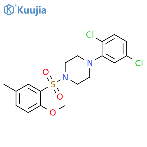 1-(2,5-dichlorophenyl)-4-(2-methoxy-5-methylbenzenesulfonyl)piperazine structure