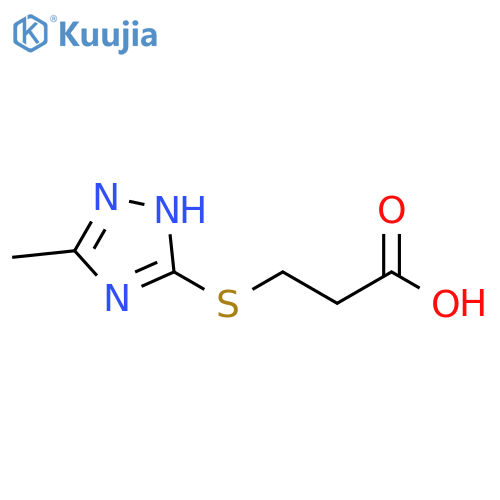 3-(5-methyl-4H-1,2,4-triazol-3-yl)sulfanylpropanoic acid structure
