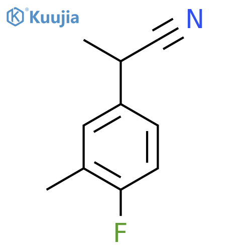 2-(4-fluoro-3-methylphenyl)propanenitrile structure