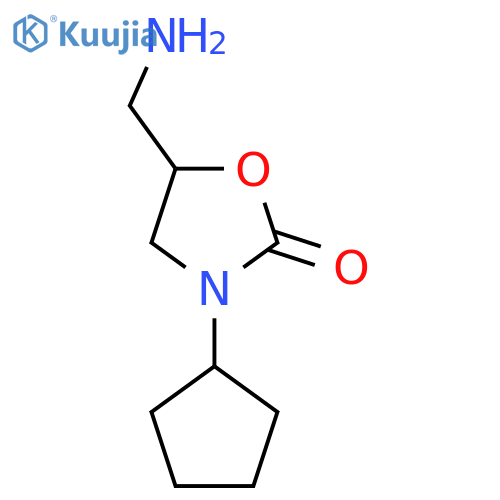 5-(Aminomethyl)-3-cyclopentyl-1,3-oxazolidin-2-one structure
