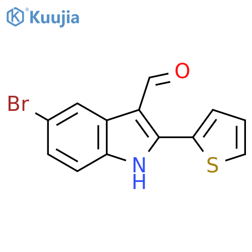 5-bromo-2-(thiophen-2-yl)-1H-indole-3-carbaldehyde structure