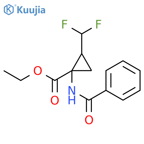 Ethyl (1S,2R)-1-benzamido-2-(difluoromethyl)-cyclopropanecarboxylate structure