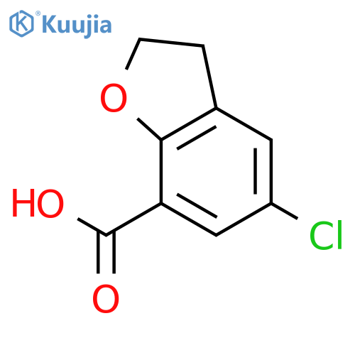 5-Chloro-2,3-dihydro-1-benzofuran-7-carboxylic Acid structure