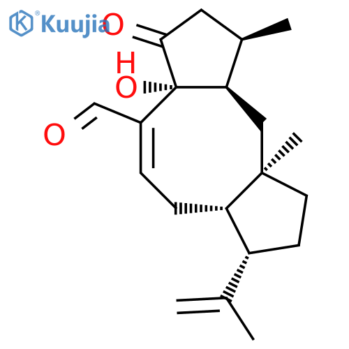 Dicyclopenta[a,d]cyclooctene-4-carboxaldehyde,1,2,3,3a,6,6a,7,8,9,9a,10,10a-dodecahydro-3a-hydroxy-1,9a-dimethyl-7-(1-methylethenyl)-3-oxo-,(1R,3aR,6aS,7S,9aR,10aR)-rel-(-)- structure