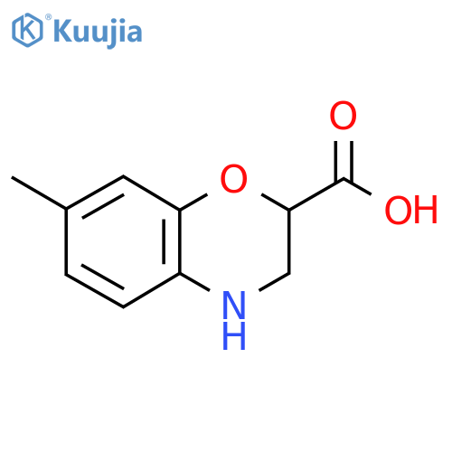 7-Methyl-3,4-dihydro-2H-benzo[b][1,4]oxazine-2-carboxylic acid structure