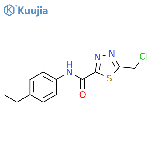 5-(chloromethyl)-N-(4-ethylphenyl)-1,3,4-thiadiazole-2-carboxamide structure