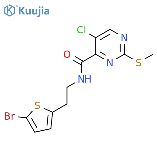 N-2-(5-bromothiophen-2-yl)ethyl-5-chloro-2-(methylsulfanyl)pyrimidine-4-carboxamide structure