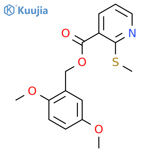 (2,5-Dimethoxyphenyl)methyl 2-(methylsulfanyl)pyridine-3-carboxylate structure