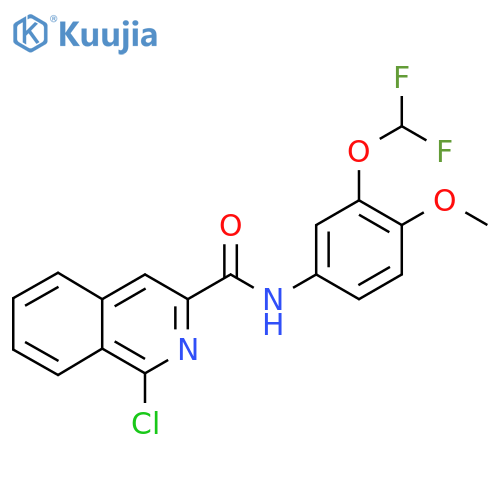 1-chloro-N-[3-(difluoromethoxy)-4-methoxyphenyl]isoquinoline-3-carboxamide structure
