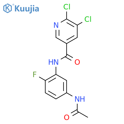 5,6-dichloro-N-(5-acetamido-2-fluorophenyl)pyridine-3-carboxamide structure