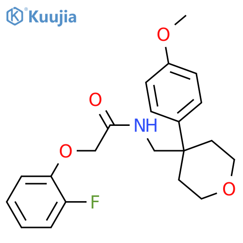 2-(2-fluorophenoxy)-N-{4-(4-methoxyphenyl)oxan-4-ylmethyl}acetamide structure