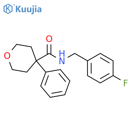 N-[(4-fluorophenyl)methyl]-4-phenyloxane-4-carboxamide structure