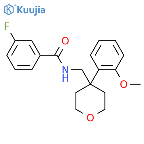 3-fluoro-N-{[4-(2-methoxyphenyl)oxan-4-yl]methyl}benzamide structure