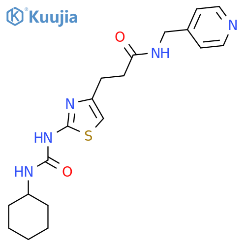 3-{2-[(cyclohexylcarbamoyl)amino]-1,3-thiazol-4-yl}-N-[(pyridin-4-yl)methyl]propanamide structure