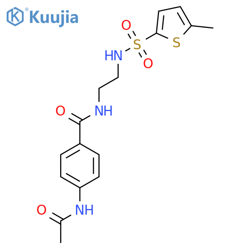 4-acetamido-N-[2-(5-methylthiophene-2-sulfonamido)ethyl]benzamide structure