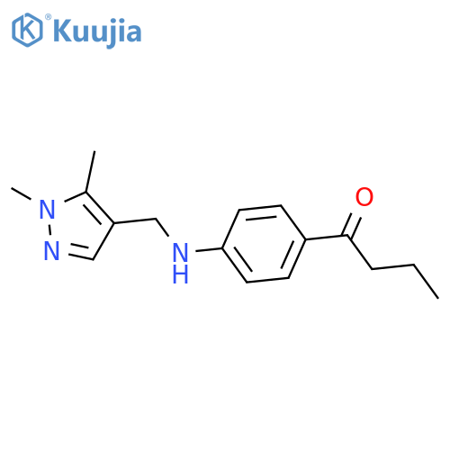 1-(4-(((1,5-Dimethyl-1H-pyrazol-4-yl)methyl)amino)phenyl)butan-1-one structure