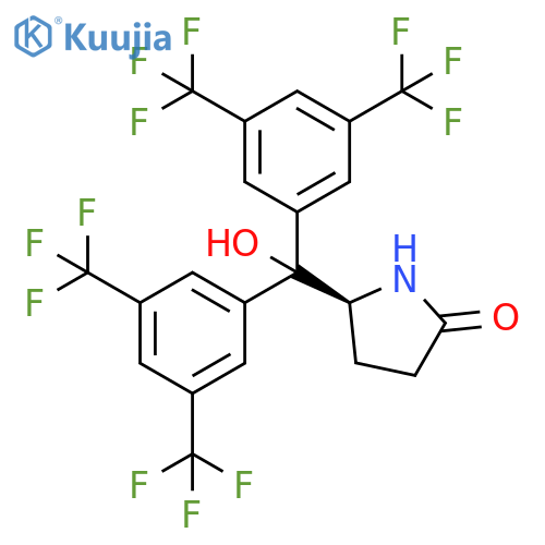 (5S)-5-[Bis[3,5-bis(trifluoromethyl)phenyl]hydroxymethyl]-2-pyrrolidinone structure