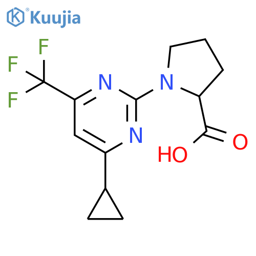 <br>1-(4-Cyclopropyl-6-trifluoromethyl-pyrimidin-2-yl)-pyrrolidine-2-carboxylic acid structure