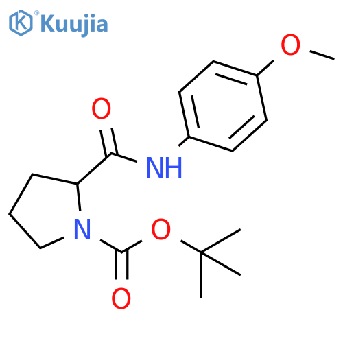 tert-butyl 2-[(4-methoxyphenyl)carbamoyl]pyrrolidine-1-carboxylate structure