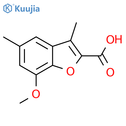 7-methoxy-3,5-dimethyl-1-benzofuran-2-carboxylic acid structure