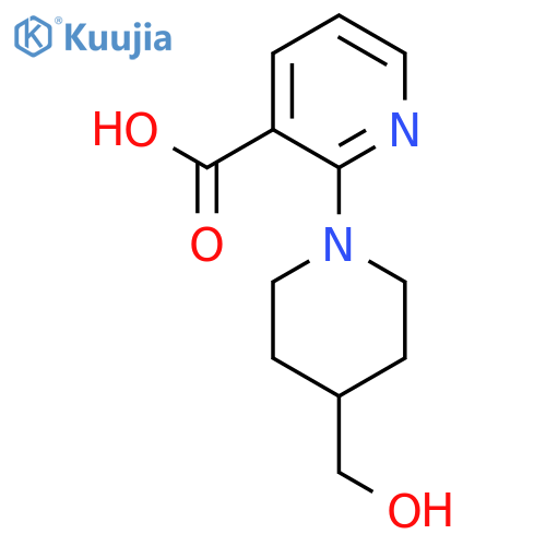 2-(4-(Hydroxymethyl)piperidin-1-yl)nicotinic acid structure