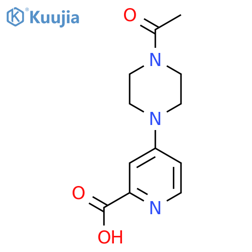 4-(4-acetylpiperazin-1-yl)pyridine-2-carboxylic acid structure
