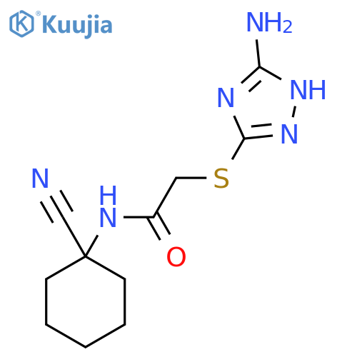 2-(5-amino-1H-1,2,4-triazol-3-yl)sulfanyl-N-(1-cyanocyclohexyl)acetamide structure