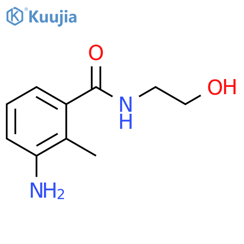 3-amino-N-(2-hydroxyethyl)-2-methylbenzamide structure
