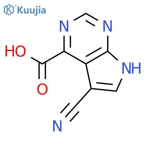 5-cyano-7H-Pyrrolo[2,3-d]pyrimidine-4-carboxylic acid structure