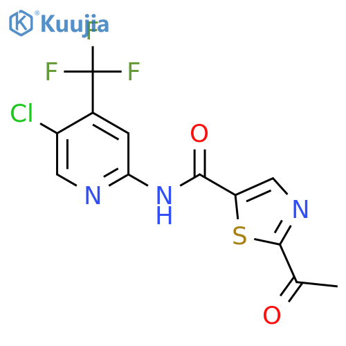 2-Acetyl-N-(5-chloro-4-(trifluoromethyl)pyridin-2-yl)thiazole-5-carboxamide structure