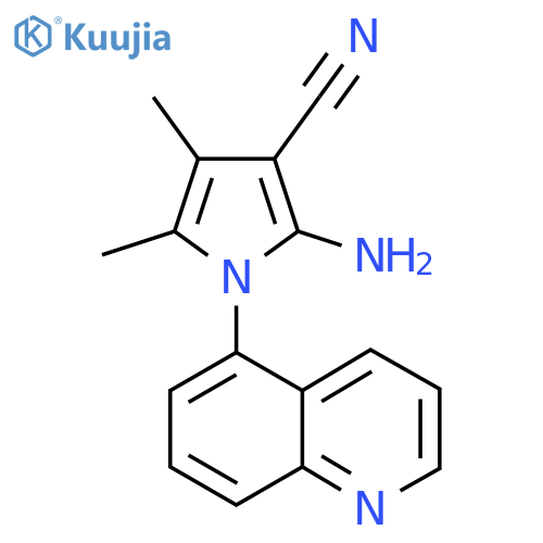 1H-Pyrrole-3-carbonitrile, 2-amino-4,5-dimethyl-1-(5-quinolinyl)- structure