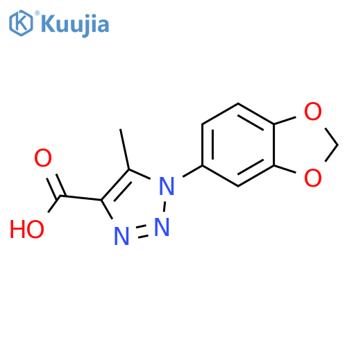 1-(1,3-benzodioxol-5-yl)-5-methyl-1H-1,2,3-triazole-4-carboxylic acid structure
