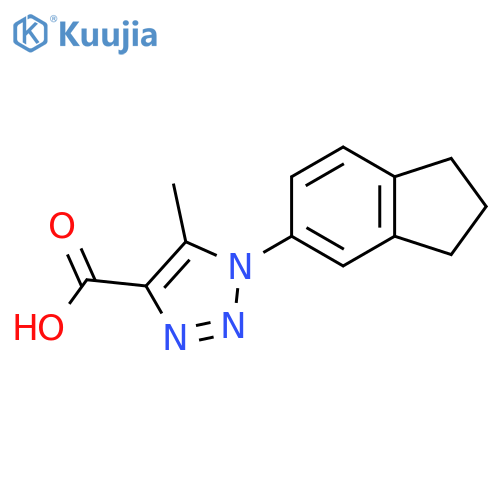 1-(2,3-dihydro-1H-inden-5-yl)-5-methyl-1H-1,2,3-triazole-4-carboxylic acid structure