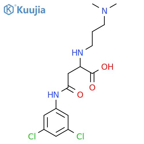 3-[(3,5-dichlorophenyl)carbamoyl]-2-{[3-(dimethylamino)propyl]amino}propanoic acid structure