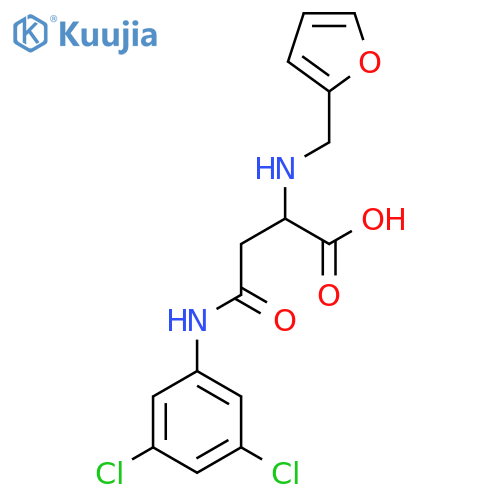 3-[(3,5-dichlorophenyl)carbamoyl]-2-{[(furan-2-yl)methyl]amino}propanoic acid structure