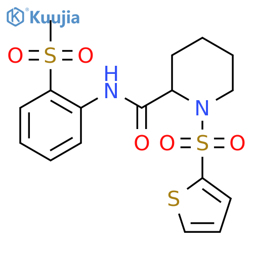 N-(2-methanesulfonylphenyl)-1-(thiophene-2-sulfonyl)piperidine-2-carboxamide structure
