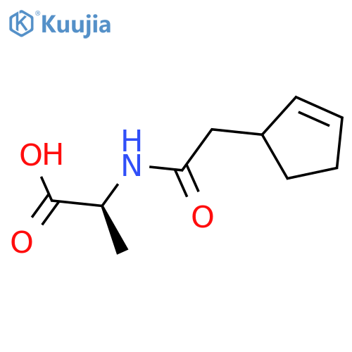 (2R)-2-2-(cyclopent-2-en-1-yl)acetamidopropanoic acid structure
