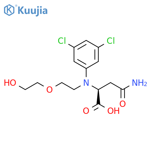 3-[(3,5-dichlorophenyl)carbamoyl]-2-{[2-(2-hydroxyethoxy)ethyl]amino}propanoic acid structure