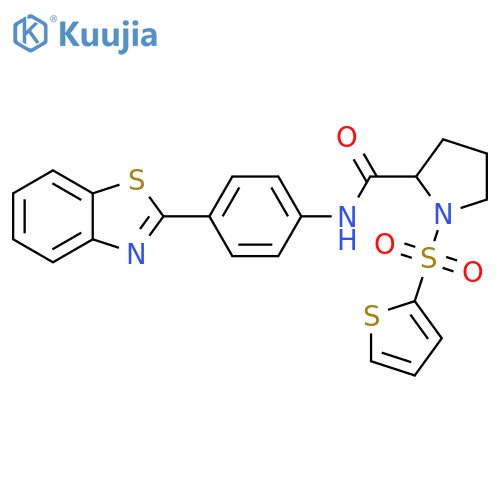 N-[4-(1,3-benzothiazol-2-yl)phenyl]-1-(thiophene-2-sulfonyl)pyrrolidine-2-carboxamide structure