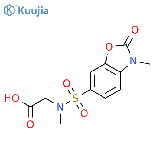 {Methyl[(3-methyl-2-oxo-2,3-dihydro-1,3-benzoxazol-6-yl)sulfonyl]amino}acetic acid structure