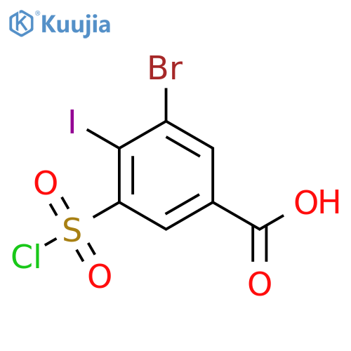 3-BROMO-5-(CHLOROSULFONYL)-4-IODOBENZOIC ACID structure
