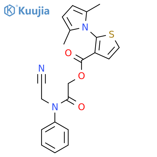 [(cyanomethyl)(phenyl)carbamoyl]methyl 2-(2,5-dimethyl-1H-pyrrol-1-yl)thiophene-3-carboxylate structure
