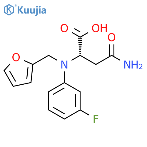 3-[(3-fluorophenyl)carbamoyl]-2-{[(furan-2-yl)methyl]amino}propanoic acid structure