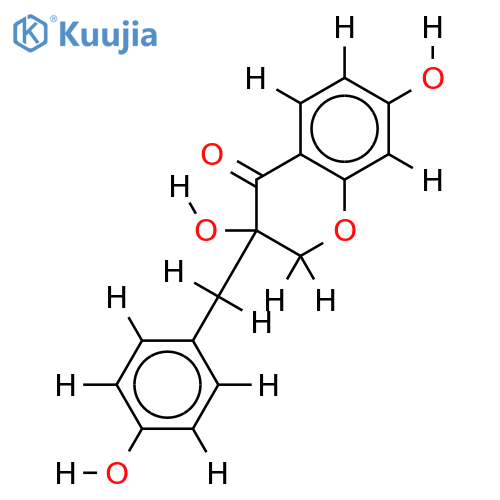 (3R)-3,7-dihydroxy-3-(4-hydroxybenzyl)chroman-4-one (3'-deoxysappnone B) structure