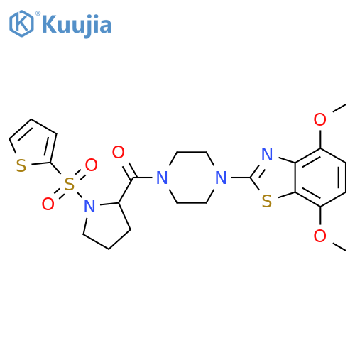 4,7-dimethoxy-2-{4-[1-(thiophene-2-sulfonyl)pyrrolidine-2-carbonyl]piperazin-1-yl}-1,3-benzothiazole structure